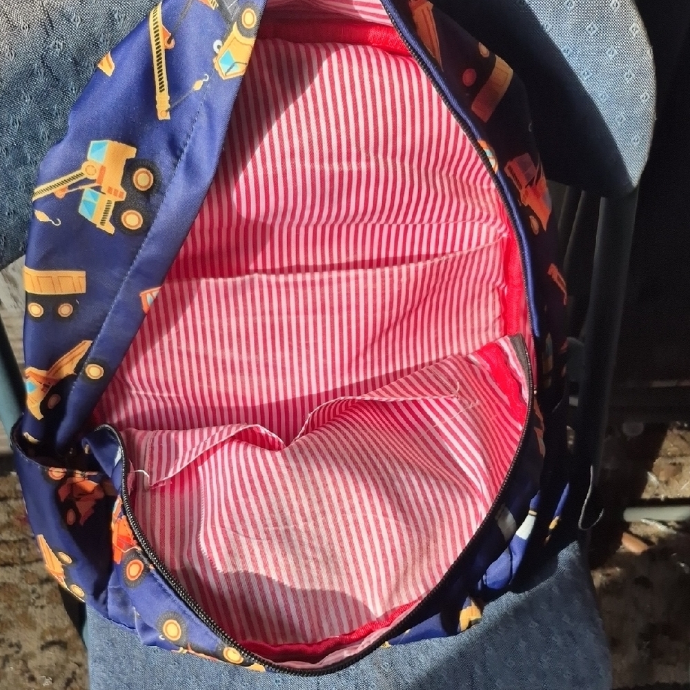 Kids' Construction Print Backpack - Navy - Picture 2 of 6